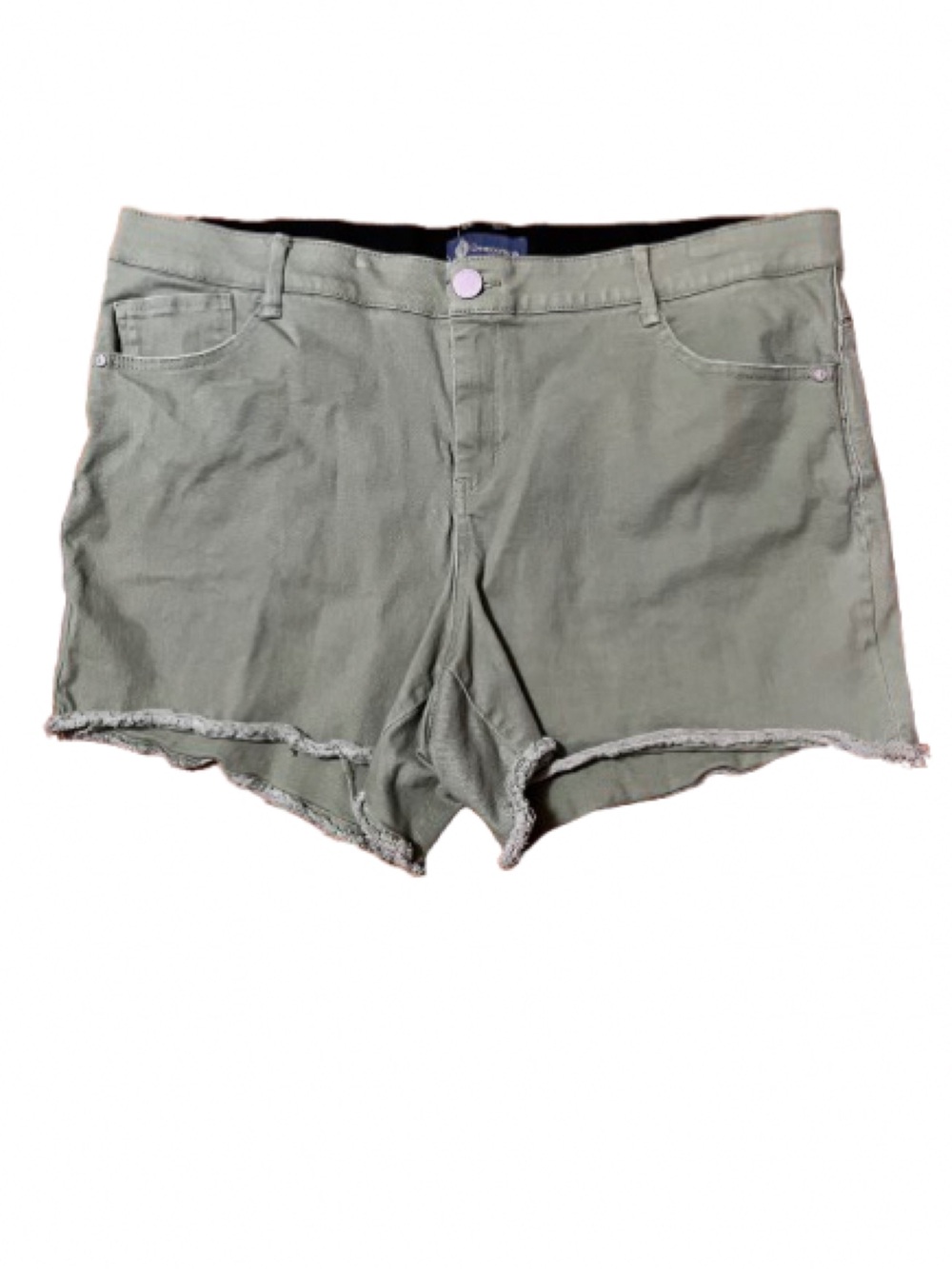 Democracy Ab Solution Olive Green Denim Shorts Size 20W